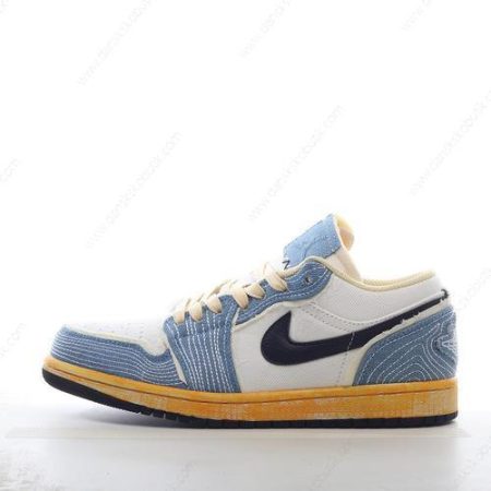 Billige Sko Herre Og Dame Nike Air Jordan 1 Low SE ‘Sort Hvid Blå’ FN7670-493