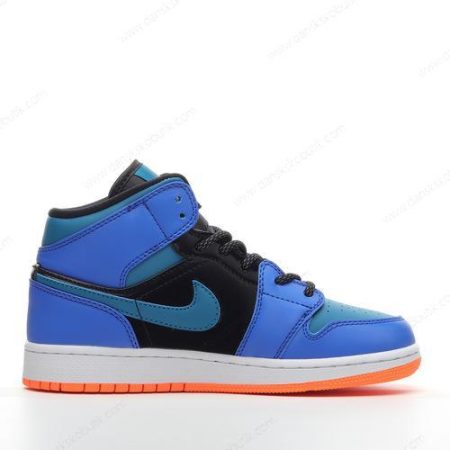 Billige Sko Herre Og Dame Nike Air Jordan 1 Mid ‘Blå Sort’ 554725-440