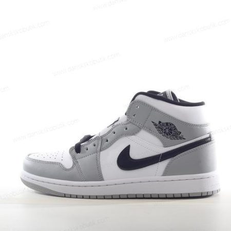 Billige Sko Herre Og Dame Nike Air Jordan 1 Mid ‘Grå Sort Hvid’ 554725-078