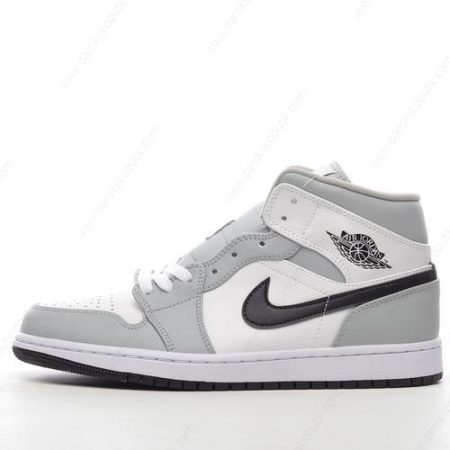 Billige Sko Herre Og Dame Nike Air Jordan 1 Mid ‘Hvid Grå’ BQ6472-015