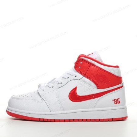 Billige Sko Herre Og Dame Nike Air Jordan 1 Mid ‘Hvid Rød’ DR6497-116