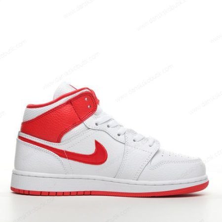 Billige Sko Herre Og Dame Nike Air Jordan 1 Mid ‘Hvid Rød’ DR6497-116