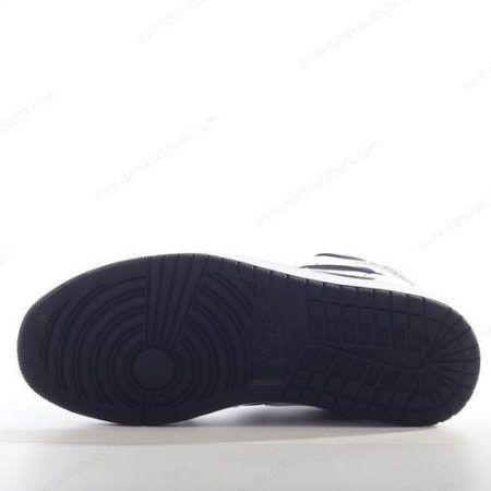 Billige Sko Herre Og Dame Nike Air Jordan 1 Mid ‘Hvid Sort’ 554725-113