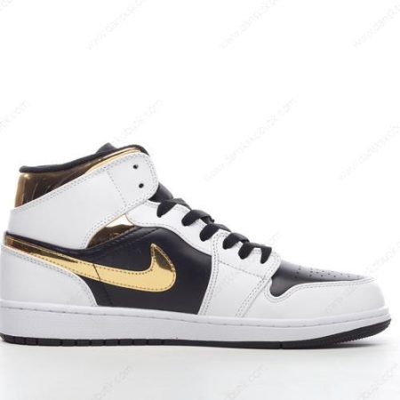 Billige Sko Herre Og Dame Nike Air Jordan 1 Mid ‘Hvid Sort’ 554725-190