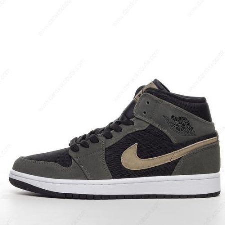 Billige Sko Herre Og Dame Nike Air Jordan 1 Mid ‘Oliven Sort’ BQ6472-030