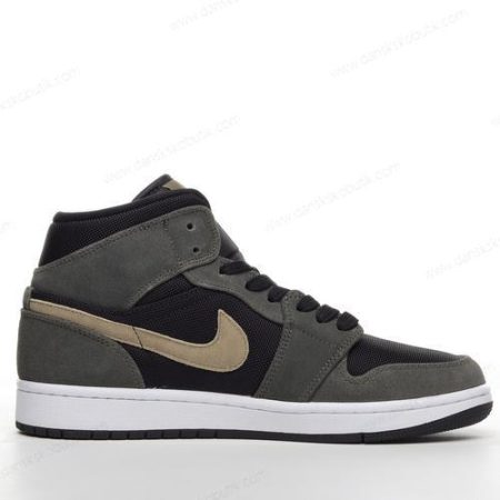 Billige Sko Herre Og Dame Nike Air Jordan 1 Mid ‘Oliven Sort’ BQ6472-030