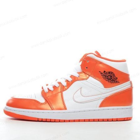 Billige Sko Herre Og Dame Nike Air Jordan 1 Mid ‘Orange Hvid’ DM3531-800