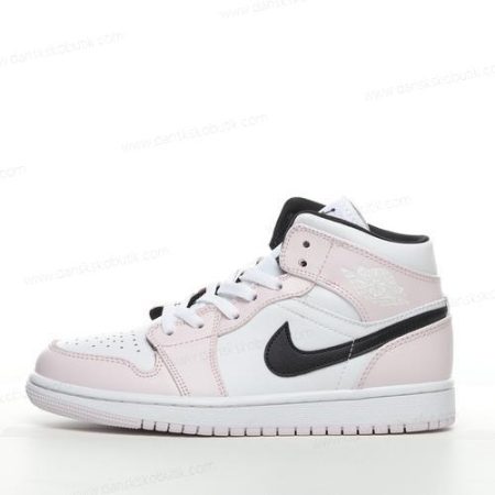 Billige Sko Herre Og Dame Nike Air Jordan 1 Mid ‘Pink Hvid’ BQ6472-500