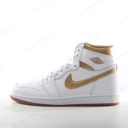 Billige Sko Herre Og Dame Nike Air Jordan 1 Retro High OG ‘Guld Hvid’ FD2597-107