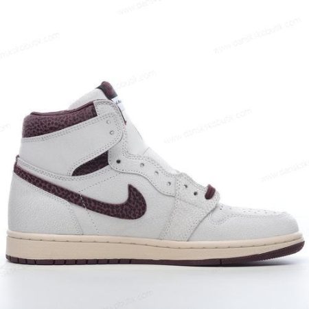 Billige Sko Herre Og Dame Nike Air Jordan 1 Retro High OG ‘Hvid Mørkerød’ DO7097-100