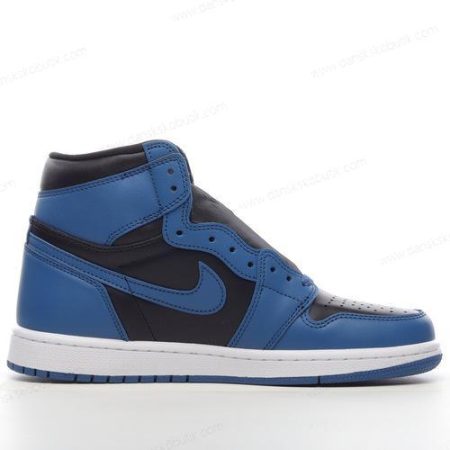 Billige Sko Herre Og Dame Nike Air Jordan 1 Retro High OG ‘Mørkeblå Sort’ 555088-404