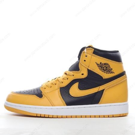 Billige Sko Herre Og Dame Nike Air Jordan 1 Retro High OG ‘Sort Gul’ 575441-701