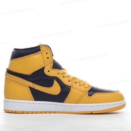 Billige Sko Herre Og Dame Nike Air Jordan 1 Retro High OG ‘Sort Gul’ 575441-701