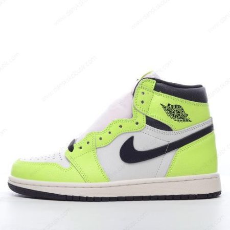 Billige Sko Herre Og Dame Nike Air Jordan 1 Retro High OG ‘Sort Lysegrøn’ 555088-702