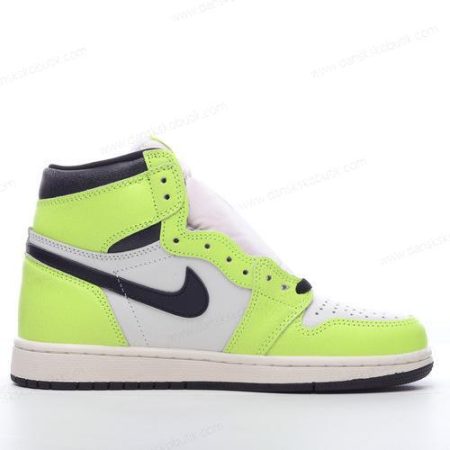 Billige Sko Herre Og Dame Nike Air Jordan 1 Retro High OG ‘Sort Lysegrøn’ 555088-702