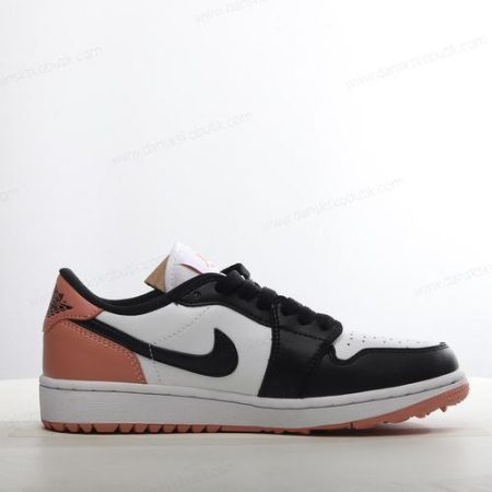 Billige Sko Herre Og Dame Nike Air Jordan 1 Retro Low Golf ‘Hvid Sort Pink’ DD9315-106