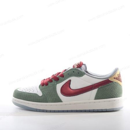 Billige Sko Herre Og Dame Nike Air Jordan 1 Retro Low OG ‘Grøn Hvid Rød’ FN3727-100