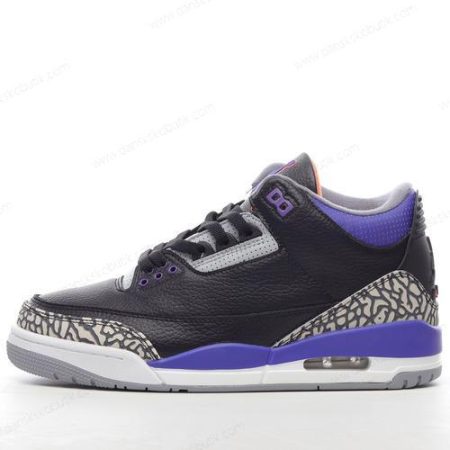 Billige Sko Herre Og Dame Nike Air Jordan 3 Retro ‘Sort Grå Hvid Lilla’ CT8532-050