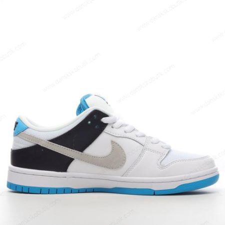 Billige Sko Herre Og Dame Nike SB Dunk Low ‘Hvid Sort Blå’ BQ6817-101