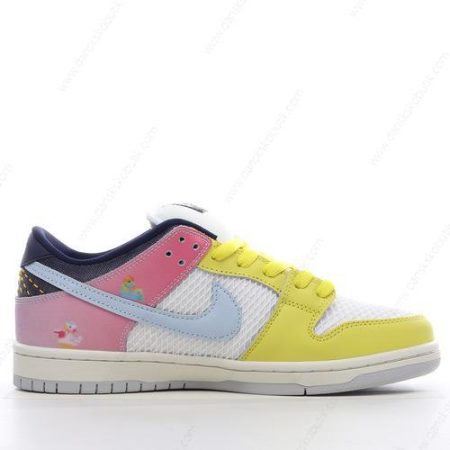 Billige Sko Herre Og Dame Nike SB Dunk Low ‘Pink Gul Grå Sort’ DX9218-100