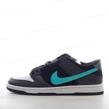 Billige Sko Herre Og Dame Nike SB Dunk Low ‘Sort Hvid Blå’ BQ6817-009